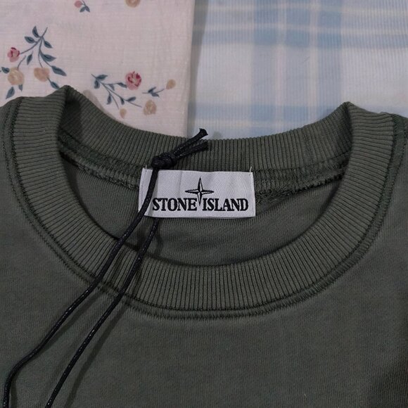 Stone Island Green Crew Neck Sweatshirt - Picture 2 of 7
